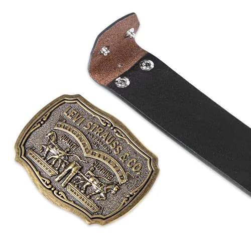 Levi's Men's Removable Plaque Logo Buckle Casual Leather Belt, Brown, XL | Classic Style with Removable Buckle thumbnail 4