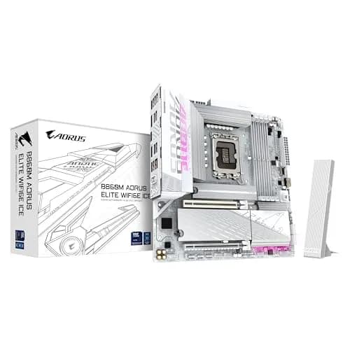GIGABYTE B860M AORUS Elite WF6E ICE Motherboard | Intel Core Ultra Series, DDR5, PCIe 5.0, WiFi 6E thumbnail 1