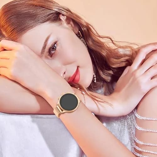 Meliya 18mm Metal Watch Band for Garmin Venu 3S/2S/Vivoactive 4S/Vivomove 3S/Forerunner 265s/255s, Rose Gold Stainless Steel Mesh Strap (18mm) thumbnail 7