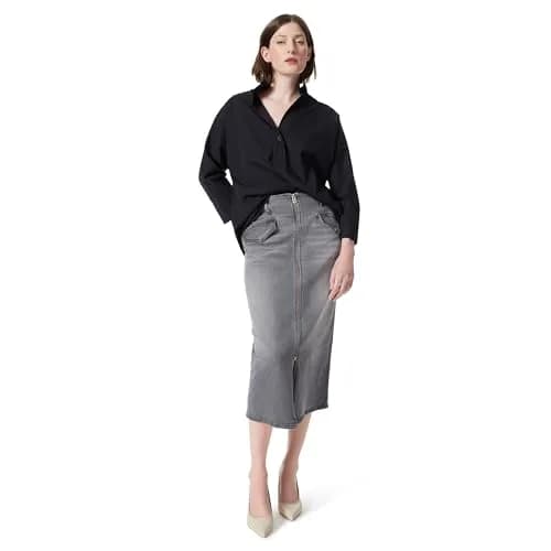DEE OCLEPPO Hailey Stand Collar Shirt Standard | Relaxed Fit Cotton & Spandex Women’s Blouse thumbnail 2