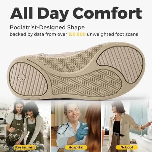 FitVille Extra Wide Diabetic Sandals for Women | Adjustable Arch Support, Orthopedic Walking Shoes for Flat Feet & Heel Pain Relief (US Women's 7 Wide) thumbnail 6