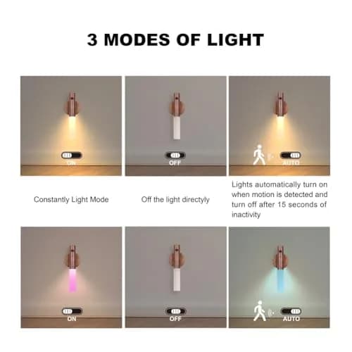 LANDGOO Wooden Motion Sensor Night Light | Handmade Wooden Design with Motion Detection & Warm Light thumbnail 3