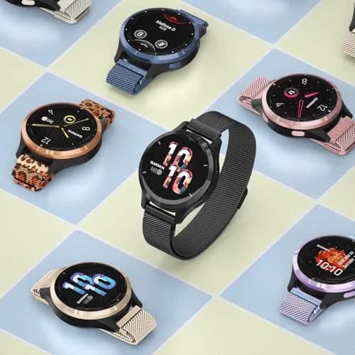 Meliya Black Stainless Steel Metal Watch Band for Garmin Venu 3S/4 41mm, 2S/Vivoactive 4S/Vivomove 3S, Forerunner 255s/265s (18mm) | Quick Release Magnetic Clasp thumbnail 6