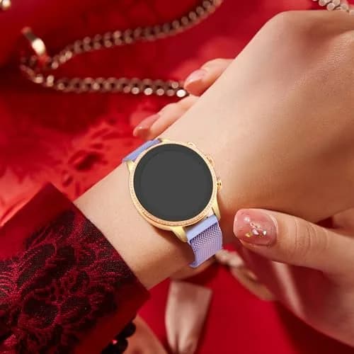 Meliya 18mm Metal Watch Bands for Garmin Venu 3S/4S/2S/Vivoactive 4S/Vivomove 3S/Forerunner 265s/255s (41mm-42mm) - Colorful Milanese Stainless Steel Strap | Quick Release Magnetic Clasp thumbnail 7