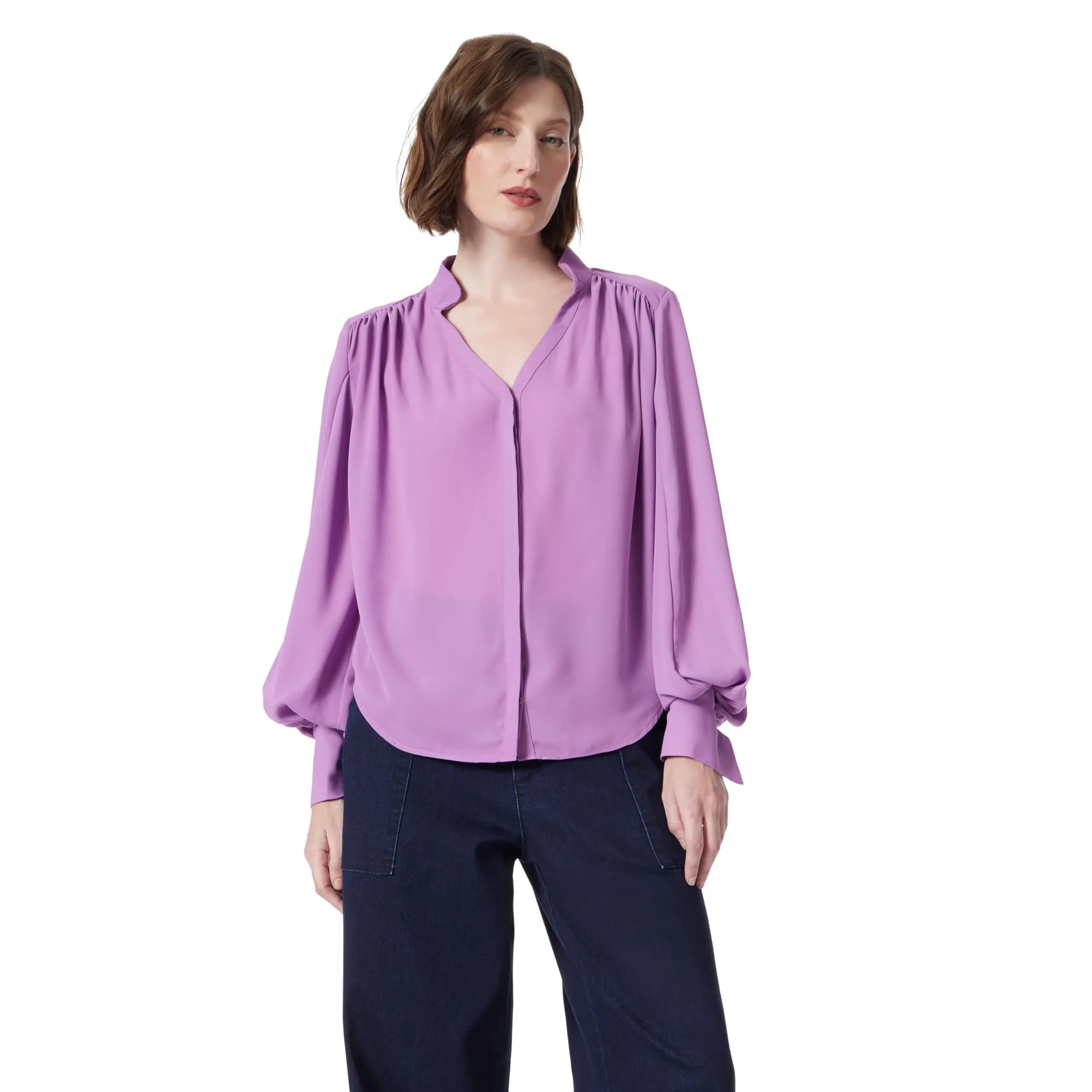 DEE OCLEPPO Jane Long Sleeve Button Front Blouse | Chic, American Design for Women