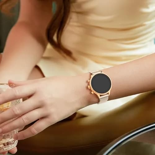 Meliya 18mm Metal Watch Band for Garmin Venu 3S/2S, Vivoactive 4S, Vivomove 3S, Forerunner 255s/265s - Champagne Gold thumbnail 7