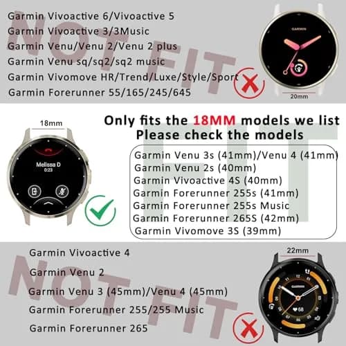 Meliya 18mm Metal Watch Band for Garmin Venu 3S/2S, Vivoactive 4S, Vivomove 3S, Forerunner 255s/265s - Champagne Gold thumbnail 2
