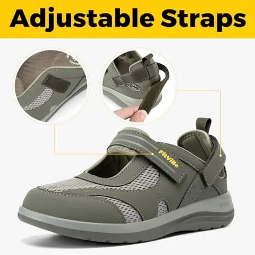 FitVille Women's Extra Wide Diabetic Sandals 7.5 Wide | Arch Support for Heel Pain & Plantar Fasciitis thumbnail 6