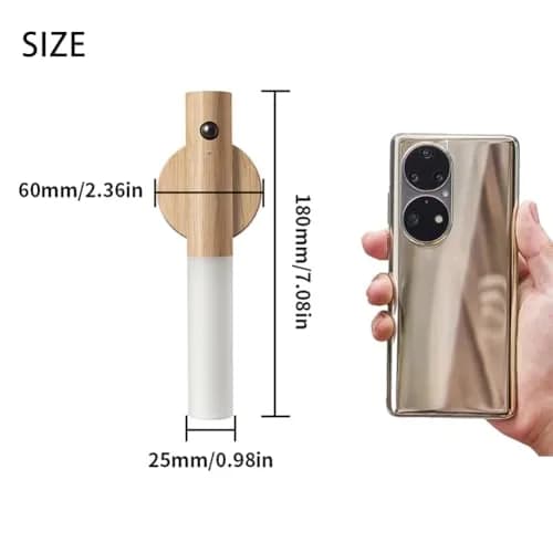 LANDGOO Wooden Motion Sensor Night Light | Handmade Wooden Night Light with Motion Detection, 2-Pack, Warm White thumbnail 4