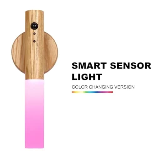 LANDGOO Wooden Motion Sensor Night Light | Handmade Wooden Night Light with Motion Detection, 2-Pack, Warm White thumbnail 5