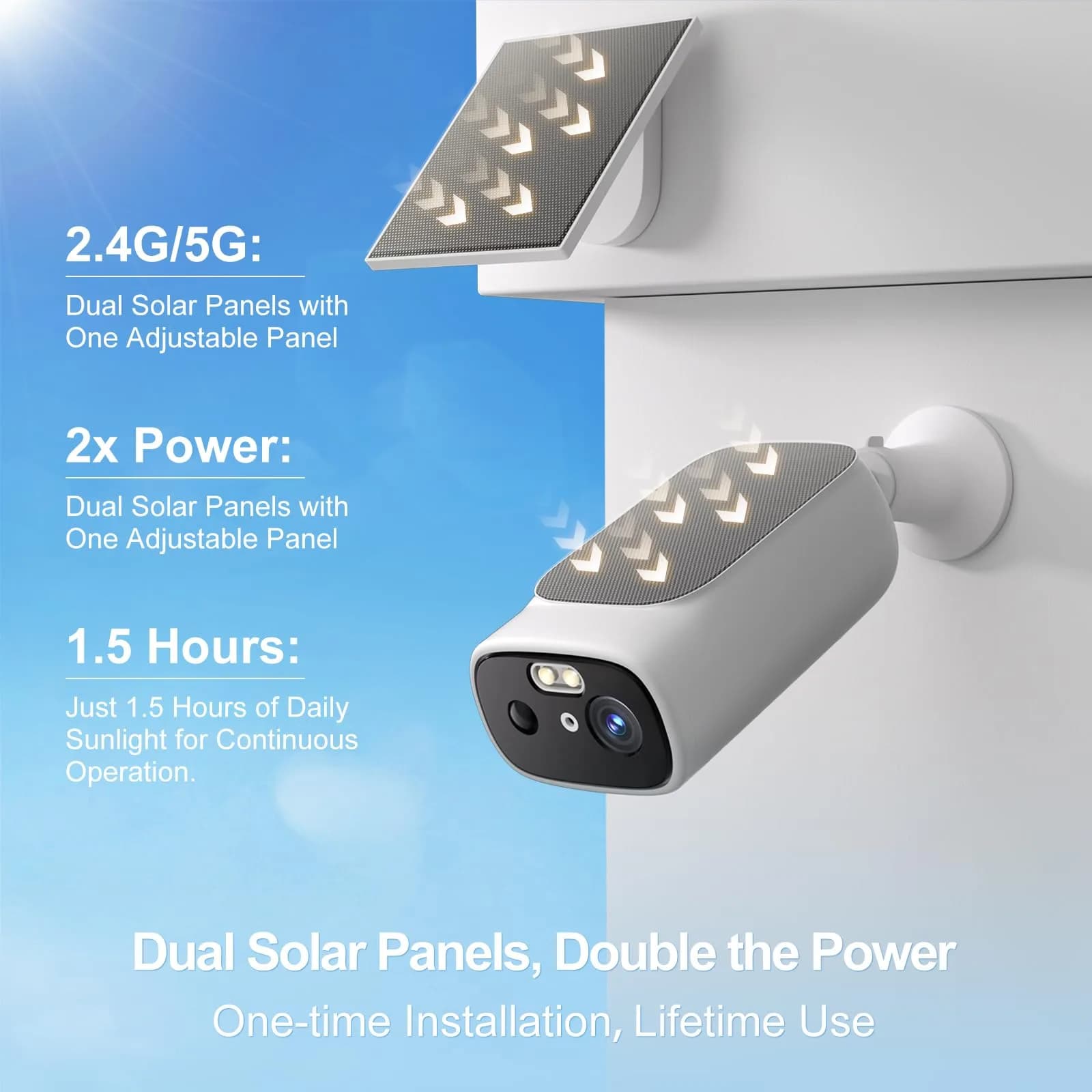 Camoon 2K Solar Security Cameras Wireless Outdoor (2 Cams, 2-Pack) | Continuous Power, Color Night Vision - view 2