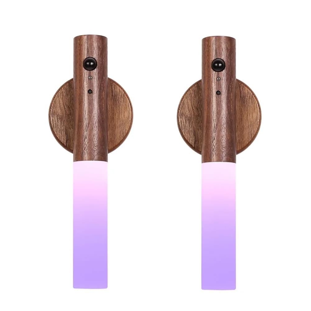 LANDGOO Wooden Motion Sensor Night Light | Handmade Natural Wood with Motion Detection