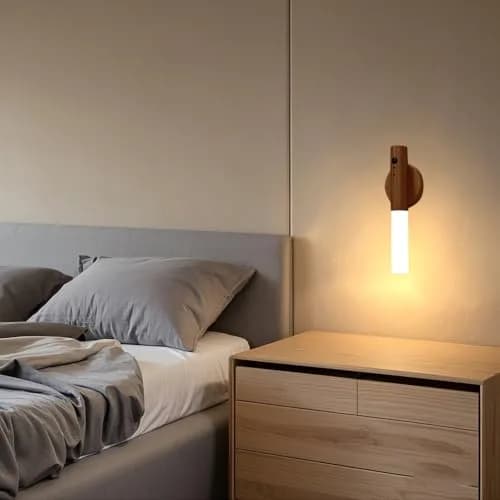 LANDGOO Wooden Motion Sensor Night Light | Handmade Natural Wood with Motion Detection thumbnail 6