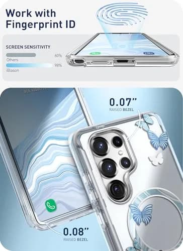 i-Blason Galaxy S25 Ultra Case MagSafe with Screen Protector Butterfly | Slim Impact-Resistant Cover thumbnail 5