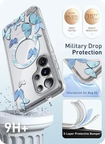 i-Blason Galaxy S25 Ultra Case MagSafe with Screen Protector Butterfly | Slim Impact-Resistant Cover thumbnail 7
