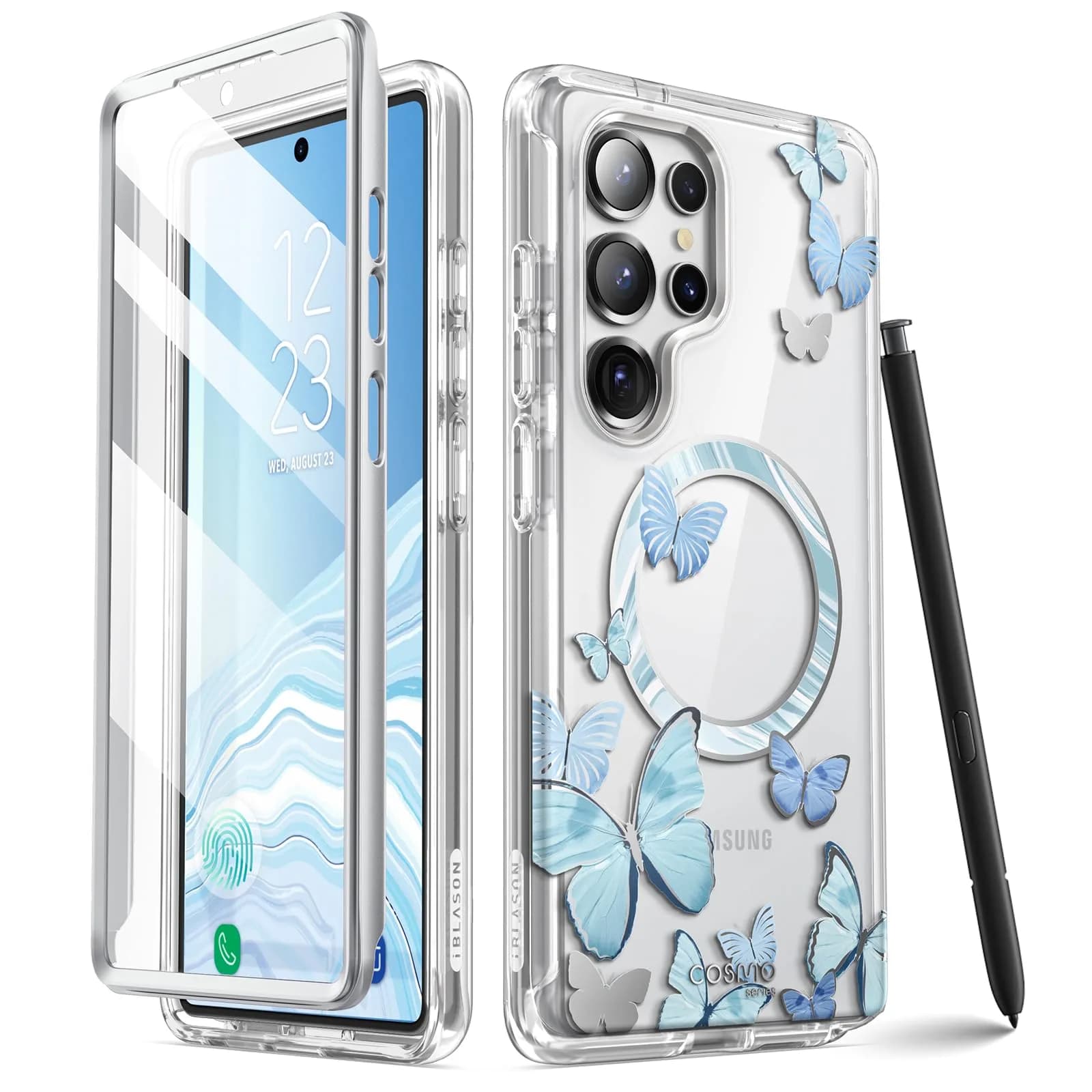 i-Blason Galaxy S25 Ultra Case MagSafe with Screen Protector Butterfly | Slim Impact-Resistant Cover