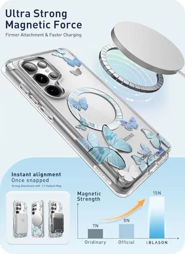 i-Blason Galaxy S25 Ultra Case MagSafe with Screen Protector Butterfly | Slim Impact-Resistant Cover thumbnail 4