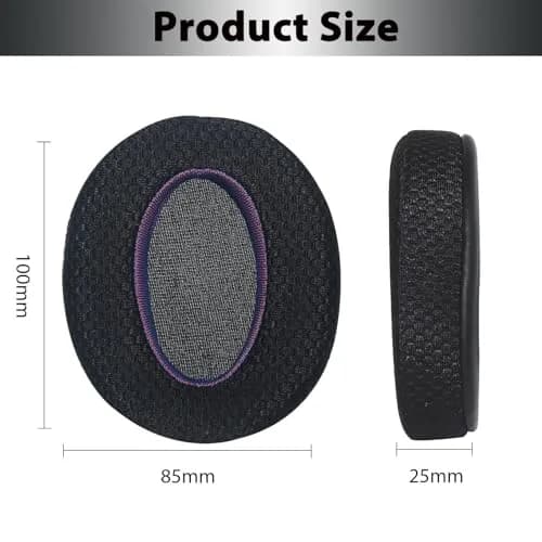 Adhiper Mesh Ear Pads for Sony WH-CH720N WH-CH710N, Black & Purple Edition | Breathable Comfort & Enhanced Sound thumbnail 5