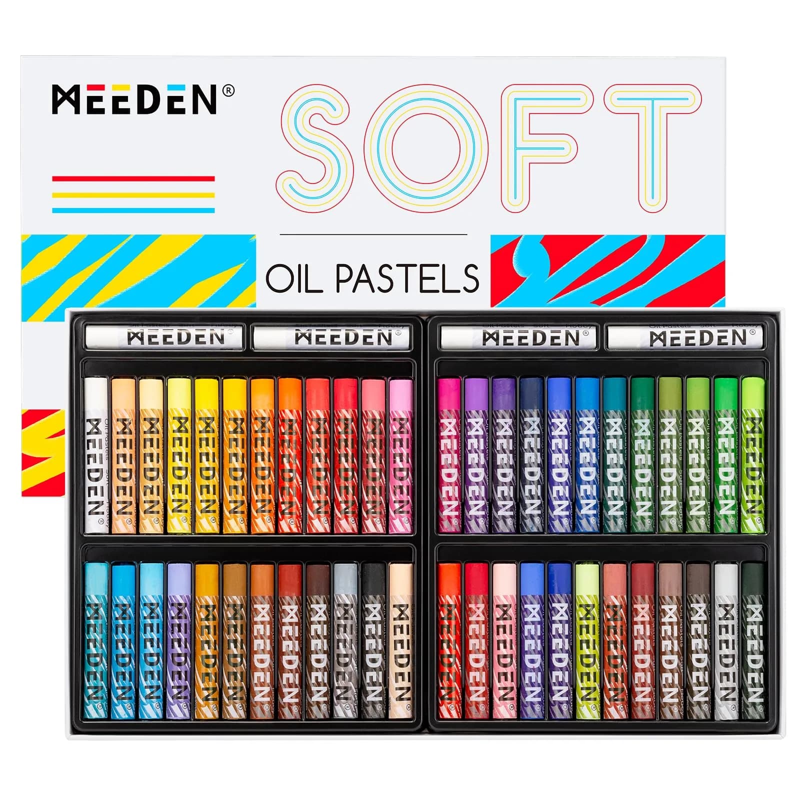 MEEDEN Soft Oil Pastels Set 144 Colors (2.4 kg / 5.3 lb) | Vibrant Colors for Artists & Beginners — 48 Colors