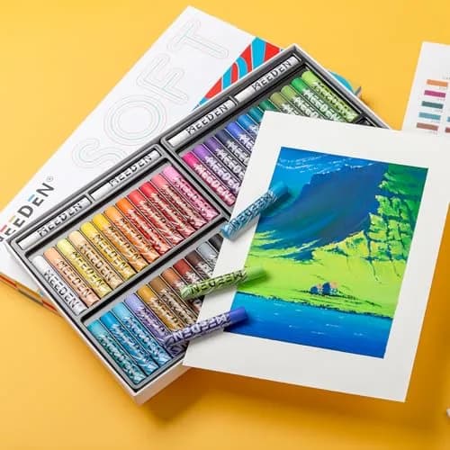 MEEDEN Soft Oil Pastels Set 52 Count (Pack of 1) | 48 Vivid Colors + 4 White, Non-Toxic, Smooth Blending thumbnail 7