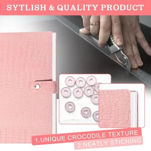 WANGDEFA Pink 8.5x11in Discbound Cover & Set with 11 Discs | Office & School Organizer thumbnail 5