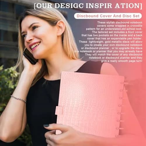 WANGDEFA Pink 8.5x11in Discbound Cover & Set with 11 Discs | Office & School Organizer thumbnail 6