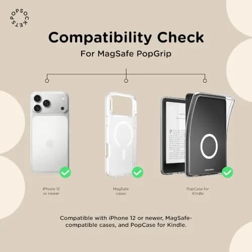 PopSockets Phone Grip for MagSafe Tidepool Heart | Magnetic Stand & Grip, Slim, Heart Design thumbnail 5