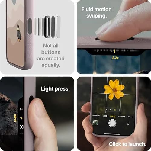 TineeOwl for iPhone 16 Pro Magnetic Case, Camera Control Button, Compatible with MagSafe, TPU, Minimalist, Slim/Thin, Grippy - Dune Series (Dusty Lilac, iPhone 16 Pro) thumbnail 3