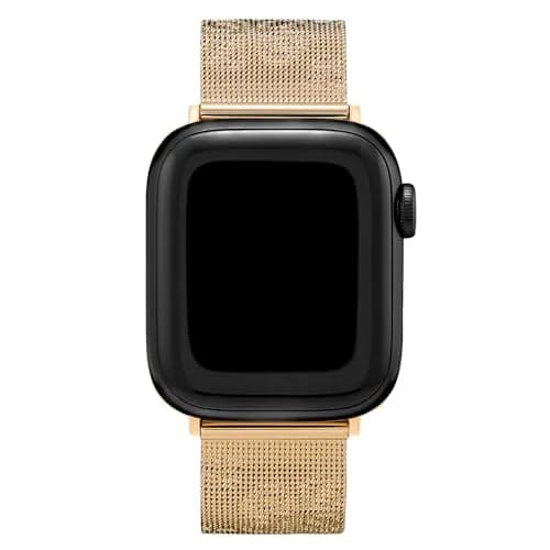 Olivia Burton Apple Watch Strap Mesh Bracelet Gold 38mm 40mm 41mm | Chic Floral Interchangeable Band thumbnail 1