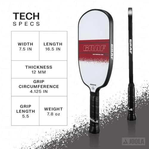 JOOLA Graf Champion 12mm Pickleball Paddle | Agassi Shape for Enhanced Spin & Control thumbnail 2