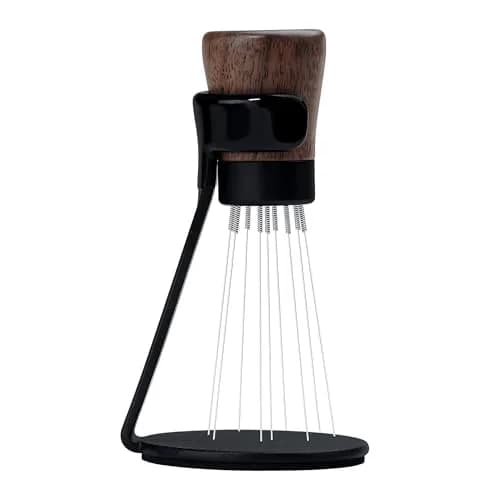 Normcore WDT Tool V2.1 with Stand, 9 Prong 0.23mm Espresso Distribution Tool, Weiss Distribution Technique, Magnetic Coffee Stirrer with 5 Extra Needles, American Walnut Wood Handle thumbnail 1