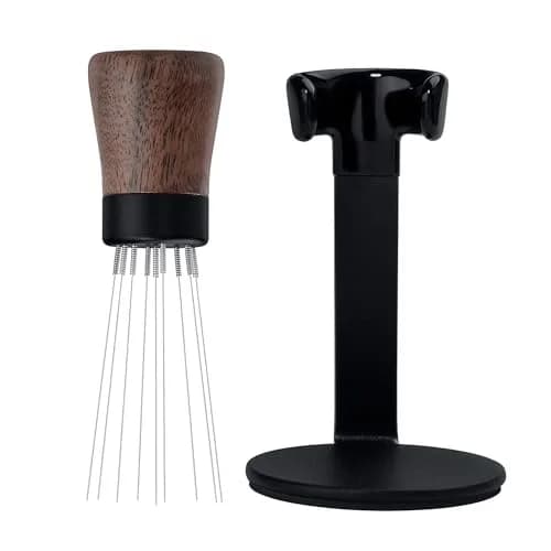 Normcore WDT Tool V2.1 with Stand, 9 Prong 0.23mm Espresso Distribution Tool, Weiss Distribution Technique, Magnetic Coffee Stirrer with 5 Extra Needles, American Walnut Wood Handle thumbnail 4