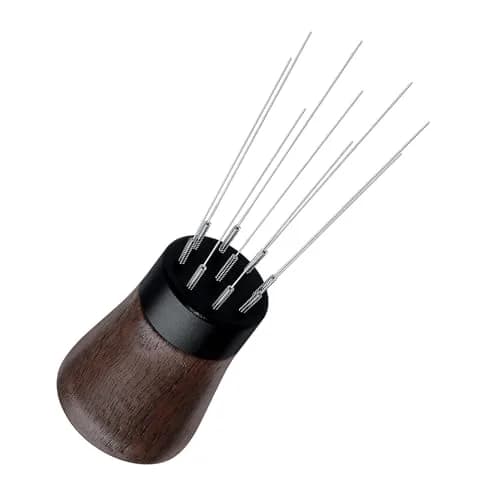 Normcore WDT Tool V2.1 with Stand, 9 Prong 0.23mm Espresso Distribution Tool, Weiss Distribution Technique, Magnetic Coffee Stirrer with 5 Extra Needles, American Walnut Wood Handle thumbnail 8