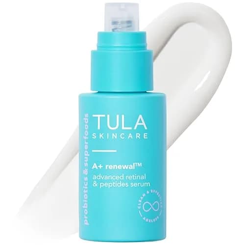 TULA A+ Renewal Advanced Retinal + Peptides Night Facial Serum, 1.01 fl oz | Hydrating, anti-aging night serum with retinoids & peptides thumbnail 1
