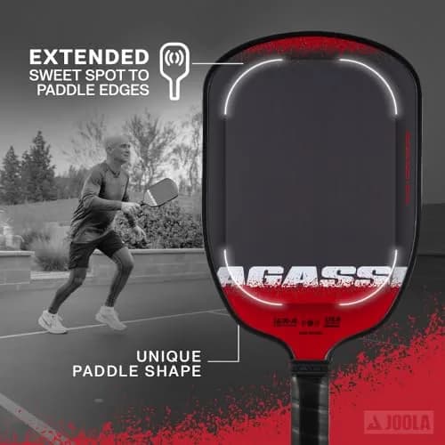 JOOLA Agassi Edge 16mm Pickleball Paddle | Carbon Fiber Spin & Control | USAP & UPA-A Certified (70-120c) thumbnail 5