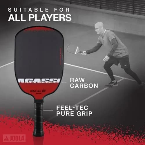 JOOLA Agassi Edge 16mm Pickleball Paddle | Carbon Fiber Spin & Control | USAP & UPA-A Certified (70-120c) thumbnail 3