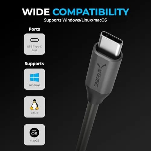 Sabrent USB-C to DB9 Serial RS-232 Adapter Cable 3ft (0.91m) | Prolific PL2303GS Chipset thumbnail 4