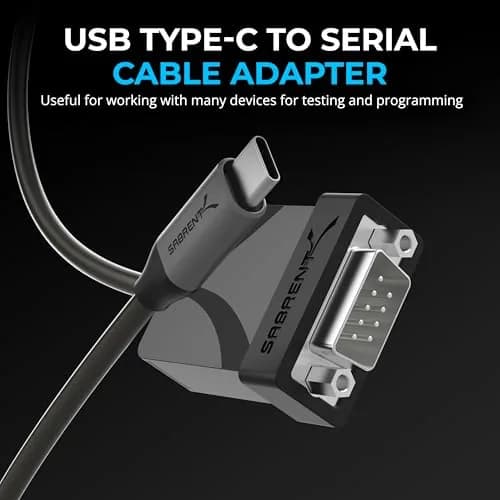 Sabrent USB-C to DB9 Serial RS-232 Adapter Cable 3ft (0.91m) | Prolific PL2303GS Chipset thumbnail 2