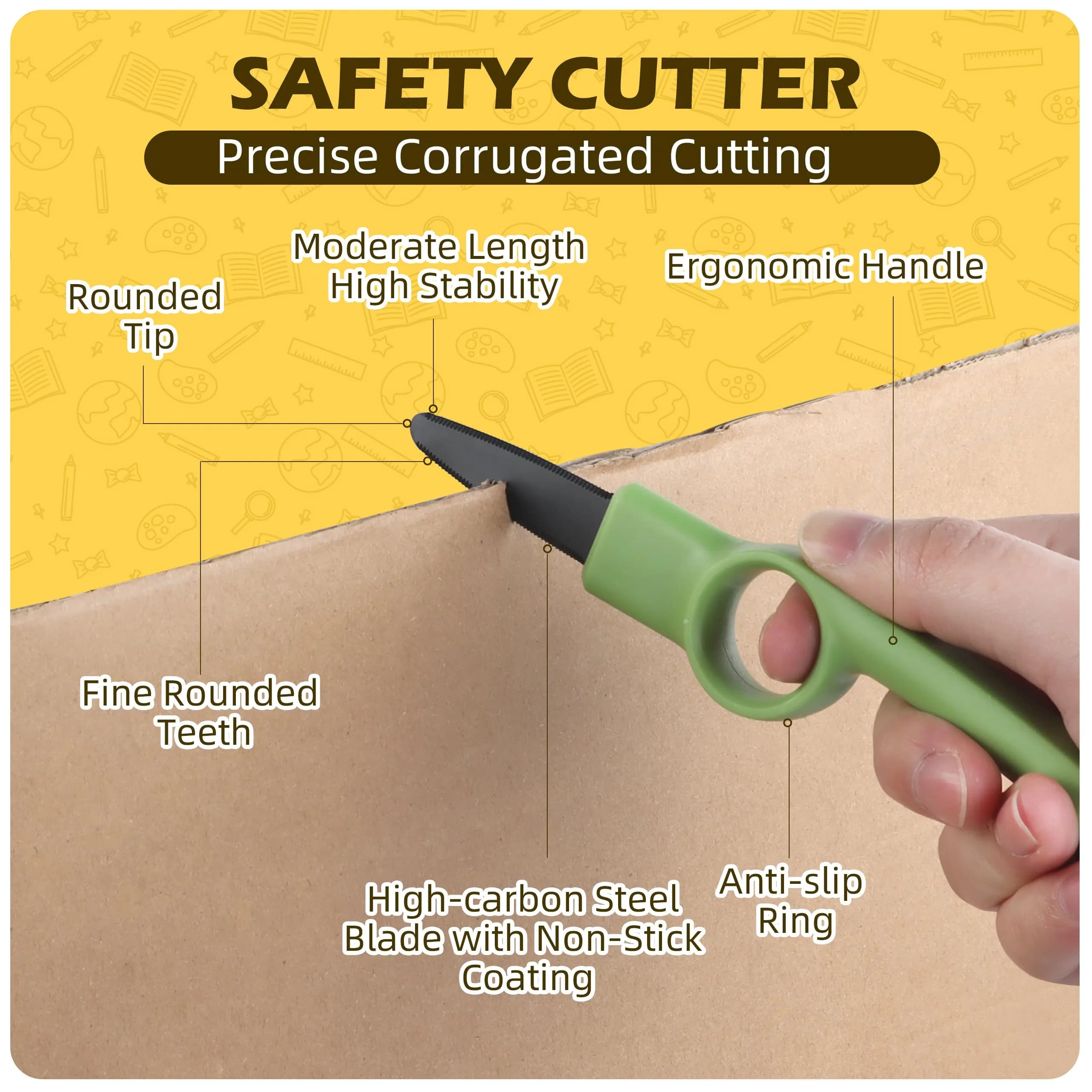 ColoPlay 355 Cardboard Tools for Kids, STEM Education Kit | Safe Cardboard Cutter, Screwdrivers, Nuts & Bolts Set (Yellow) - view 3