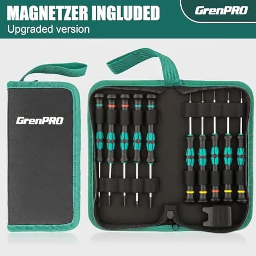 GRENPRO 10-Piece Precision Screwdriver Set with Magnetic Tips & Storage Pouch | Eyeglass, Watch, Computer, Phone Repair Tool Kit thumbnail 7