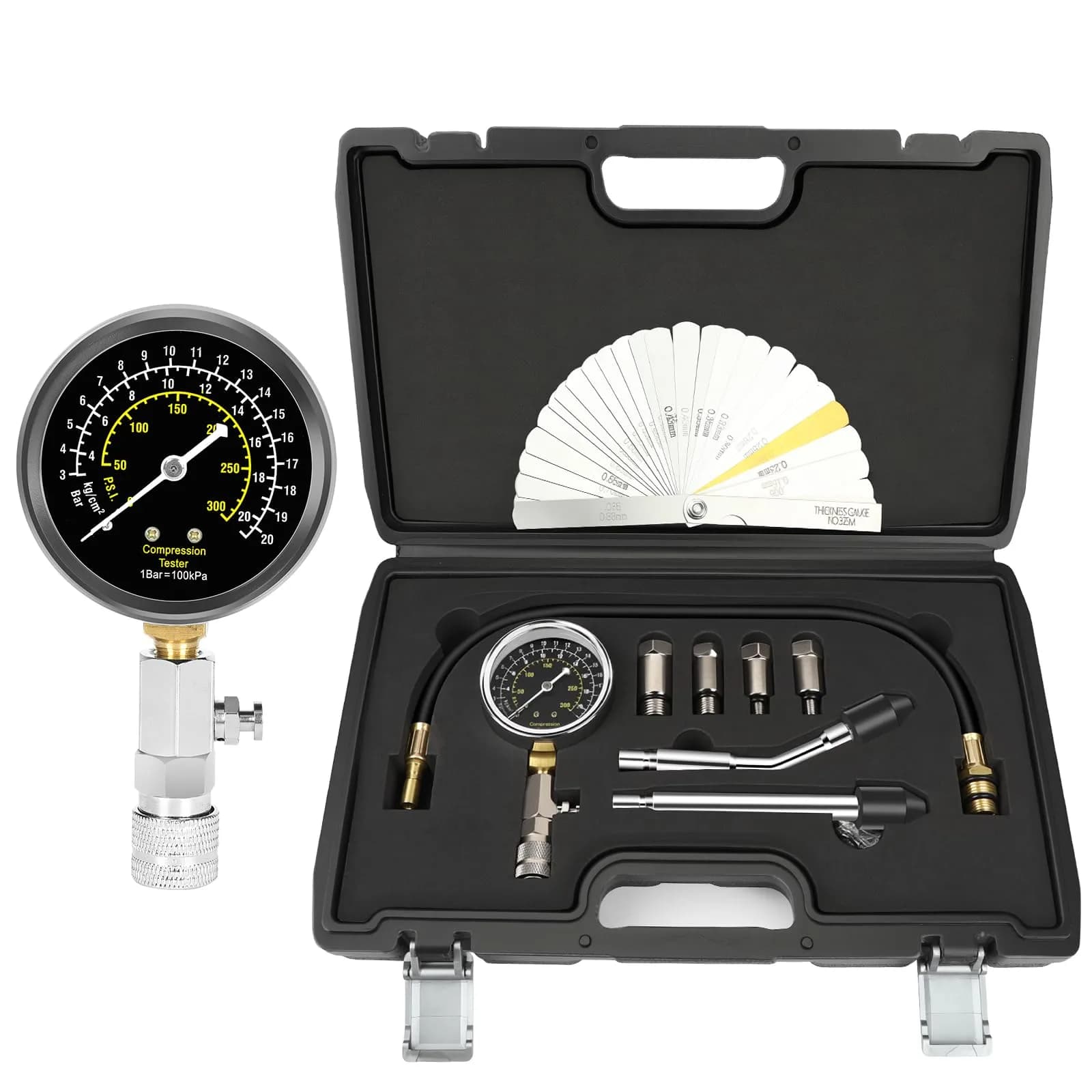 BETOOLL Petrol Engine Cylinder Compression Tester Kit 32 Blades | Accurate Pressure Test for Petrol Engines