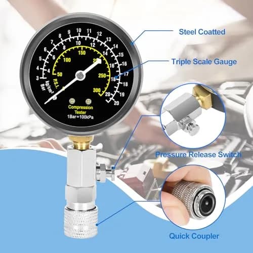 BETOOLL Petrol Engine Cylinder Compression Tester Kit 32 Blades | Accurate Pressure Test for Petrol Engines thumbnail 5