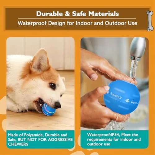 PetDroid Interactive Dog Ball, Blue | Motion Activated, USB Rechargeable, Water-Resistant thumbnail 4