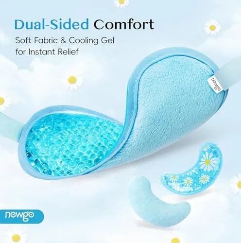 NEWGO Cooling Eye Mask with Reversible Gel Pads | 21cm x 10cm (8.1" x 3.9") thumbnail 4