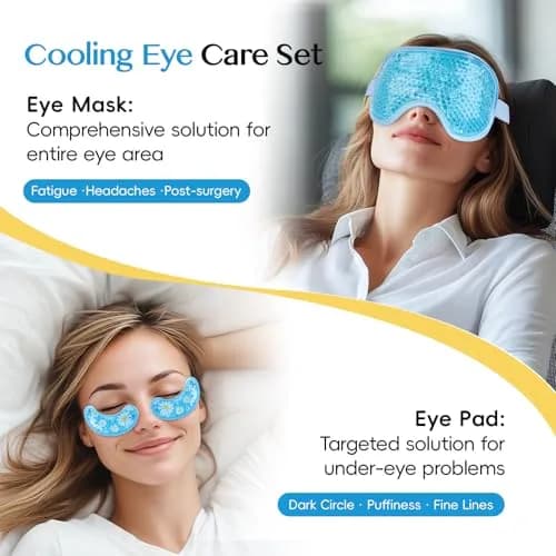 NEWGO Cooling Eye Mask with Reversible Gel Pads | 21cm x 10cm (8.1" x 3.9") thumbnail 3