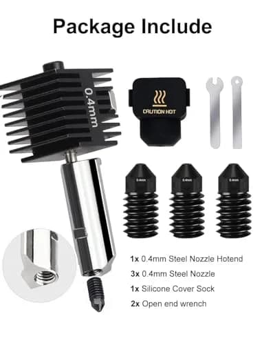Mviioe Hardened Steel Hotend Nozzle Kit 0.4mm for Bambu A1 A1 Mini A2L Printers | High-Temp All-Metal Print Head thumbnail 6