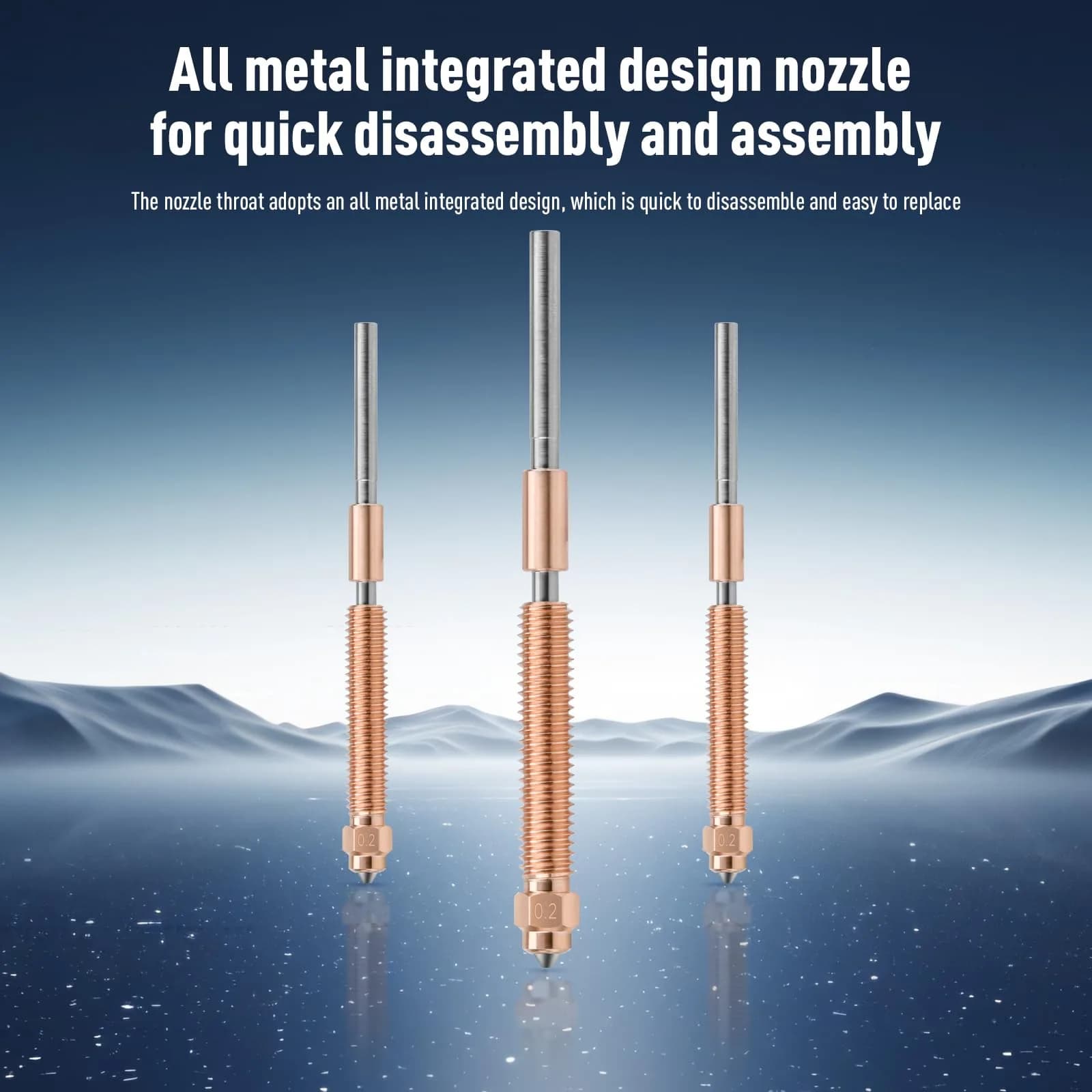 Xirbbo K2 Plus Nozzle Kit | 2 pcs 0.2mm Unicorn Quick-Swap Hardened Steel & Copper Alloy Nozzle for Creality K2 Plus 3D Printer - view 8