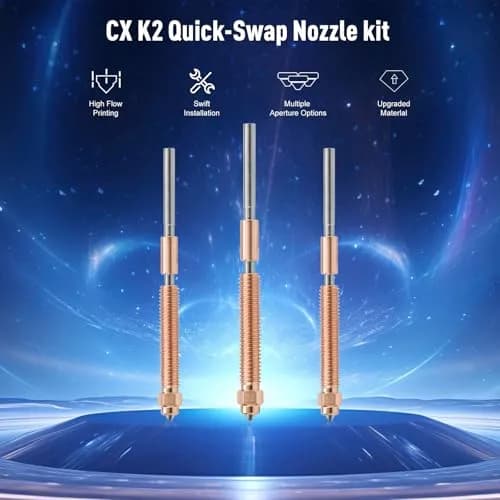 Xirbbo K2 Plus Nozzle Kit | 2 pcs 0.2mm Unicorn Quick-Swap Hardened Steel & Copper Alloy Nozzle for Creality K2 Plus 3D Printer thumbnail 9