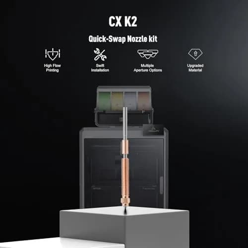 Xirbbo K2 Plus Nozzle Kit | 2 pcs 0.4mm Copper Alloy & Hardened Steel Quick-Swap Nozzles for Creality K2 Plus 3D Printer thumbnail 5