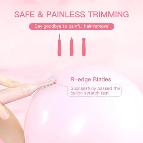 HEBECA 3in1 Electric Facial Hair Trimmer Waterproof Pink | Painless Nose & Eyebrow Grooming (70-120 chars) thumbnail 4